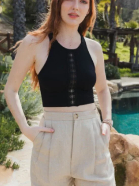 NWT Grid Texture Lace Brami Black Size XS/S - Picture 2 of 3